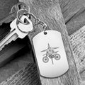 Star & Bike Aluminium Keychain